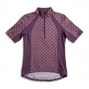 Kerrits Women's Maroon Patterned Short Sleeve Riding Shirt - Size S